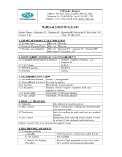 MATERIAL SAFETY DATA SHEET Product Name : Glycerine CP