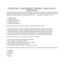CHAPTER 2--PARADIGMS, THEORY, AND SOCIAL RESEARCH