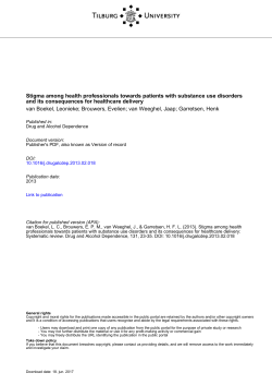 Stigma among health professionals towards patients with substance