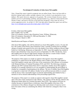 Psychological Evaluation of John Jason McLaughlin Note: I found
