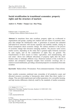 Social stratification in transitional economies: property rights and the