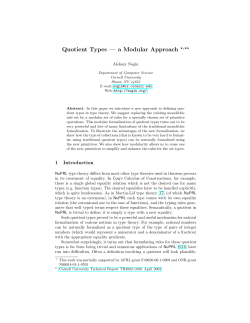 Quotient Types &mdash; a Modular Approach *,**