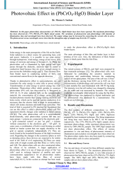 Photovoltaic Effect in (PbCrO4-HgO) Binder Layer