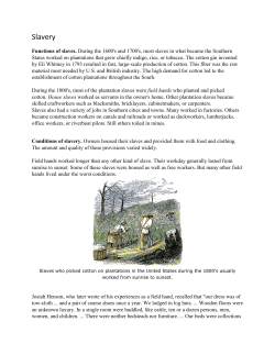 Slavery - Whitman Middle School