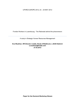 Frontier Workers in Luxembourg - The Rationale behind