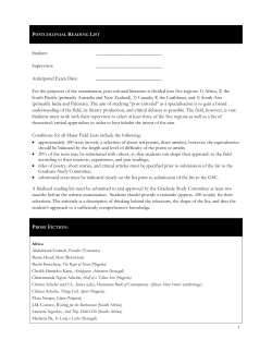 reading list - York University