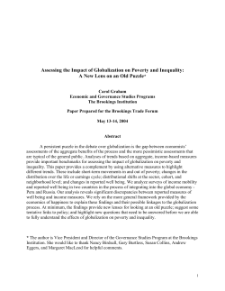 Assessing the Impact of Globalization on Poverty and Inequality: A