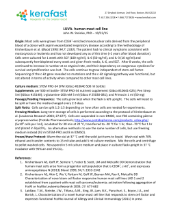 Human Mast Cell Line (LUVA)