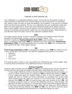 Calories in and Calories out