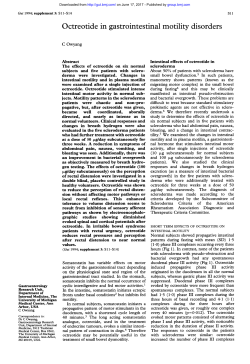 Octreotide in gastrointestinal motility disorders