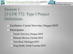 Session 1 23 CFR 772: Type I Project Definitions