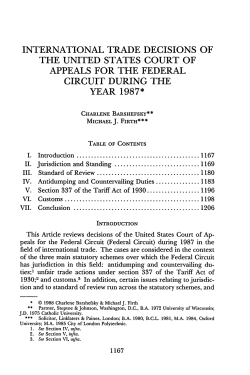 international trade decisions of the united states court of appeals for