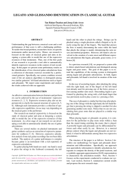 legato and glissando identification in classical guitar