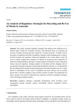 An Analysis of Regulatory Strategies for Recycling and Re