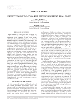 Executive Compensation: Is It Better to be Lucky than Good?