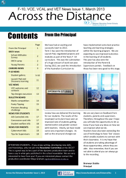 Across the Distance - Distance Education Centre Victoria