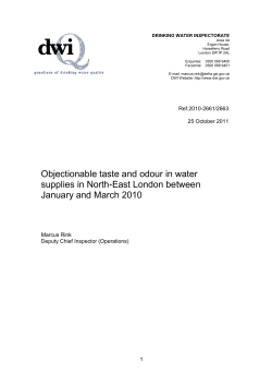 Objectionable taste and odour in water supplies in North