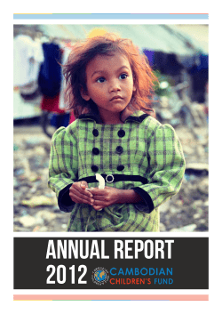 2012 CCF Annual Report - Cambodian Children`s Fund