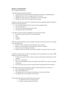 Investment Basic Self Assessment Questions 1 Capital