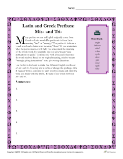 Latin and Greek Prefixes: Mis and Tri