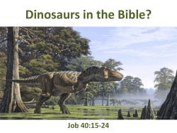 Dinosaurs in the Bible? - South Logan church of Christ