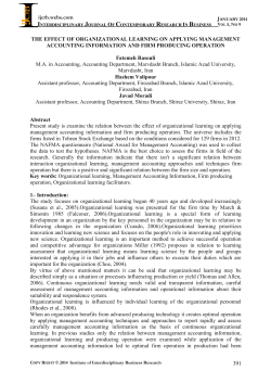 the effect of organizational learning on applying - journal