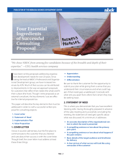 Four Essential Ingredients of Successful Consulting Proposal