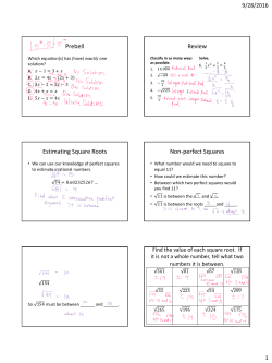 Prebell Review Estimating Square Roots Non