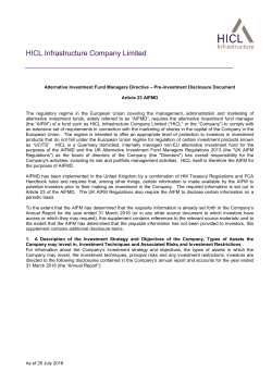 Article 23 Disclosure - July 2016