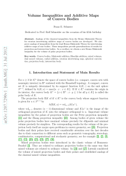 Volume inequalities and additive maps of convex bodies