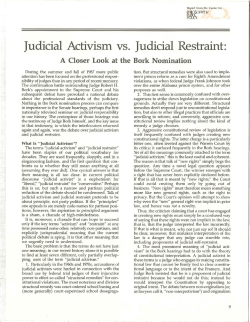 Judicial Activism vs. Judicial Restraint: