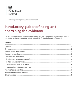 Introductory guide - Patient Information Forum