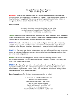 1 5th grade American History Program April 23rd 2015 @ 2:00 PM