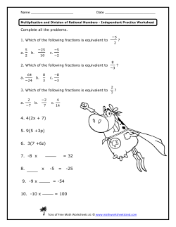 Multiplication and Division of Rational Numbers