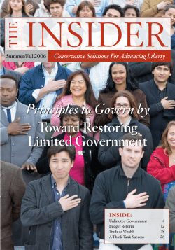 Principles to Govern by Toward Restoring Limited Government