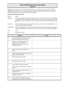 Chest and Abdominal Trauma Case Studies Case #1