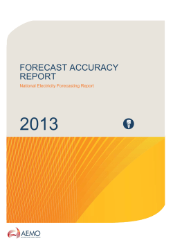 forecast accuracy report - Australian Energy Market Operator