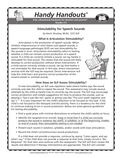 Stimulability for Speech Sounds