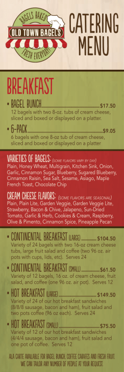 CATERING menu - Old Town Bagels