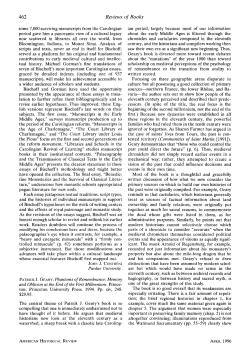 Patrick J. Geary. Phantoms of Remembrance: Memory and Oblivion