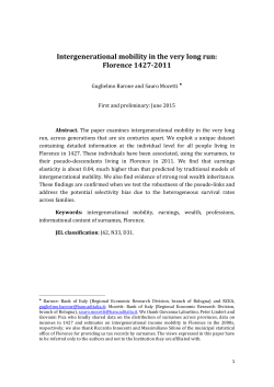 Intergenerational mobility in the very long run: Florence 1427-2011