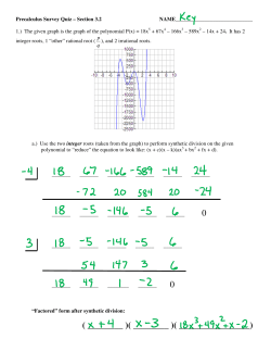 Synthetic Division pre