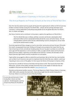 Annual School Inspection Reports during World War 1