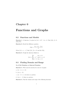 Functions and Graphs