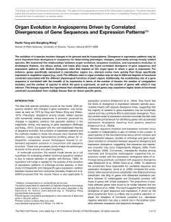 Organ Evolution in Angiosperms Driven by