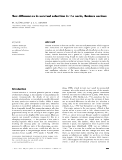 Sex differences in survival selection in the serin, Serinus serinus