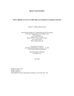 DRAFT MANUSCRIPT Title: Legibility of Text on Traffic Signs