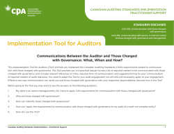 Communications Between the Auditor and Those