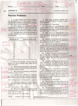 Practice Problems on Solubility