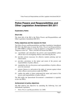 Explanatory Notes - Queensland Legislation